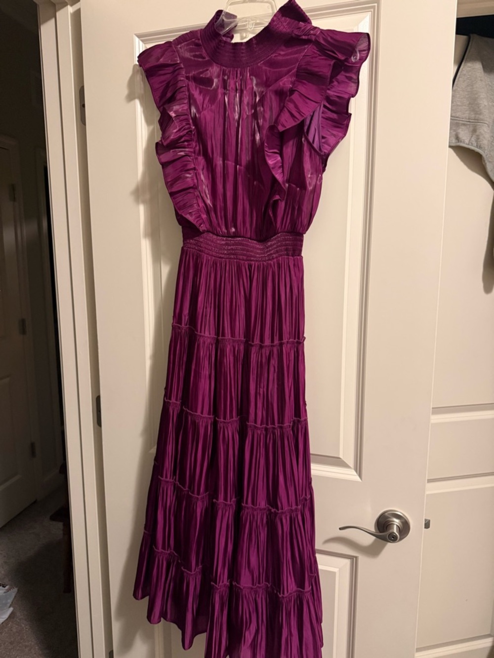 Lulu's Plum Ruffle Tiered Maxi Dress